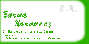 barna moravecz business card